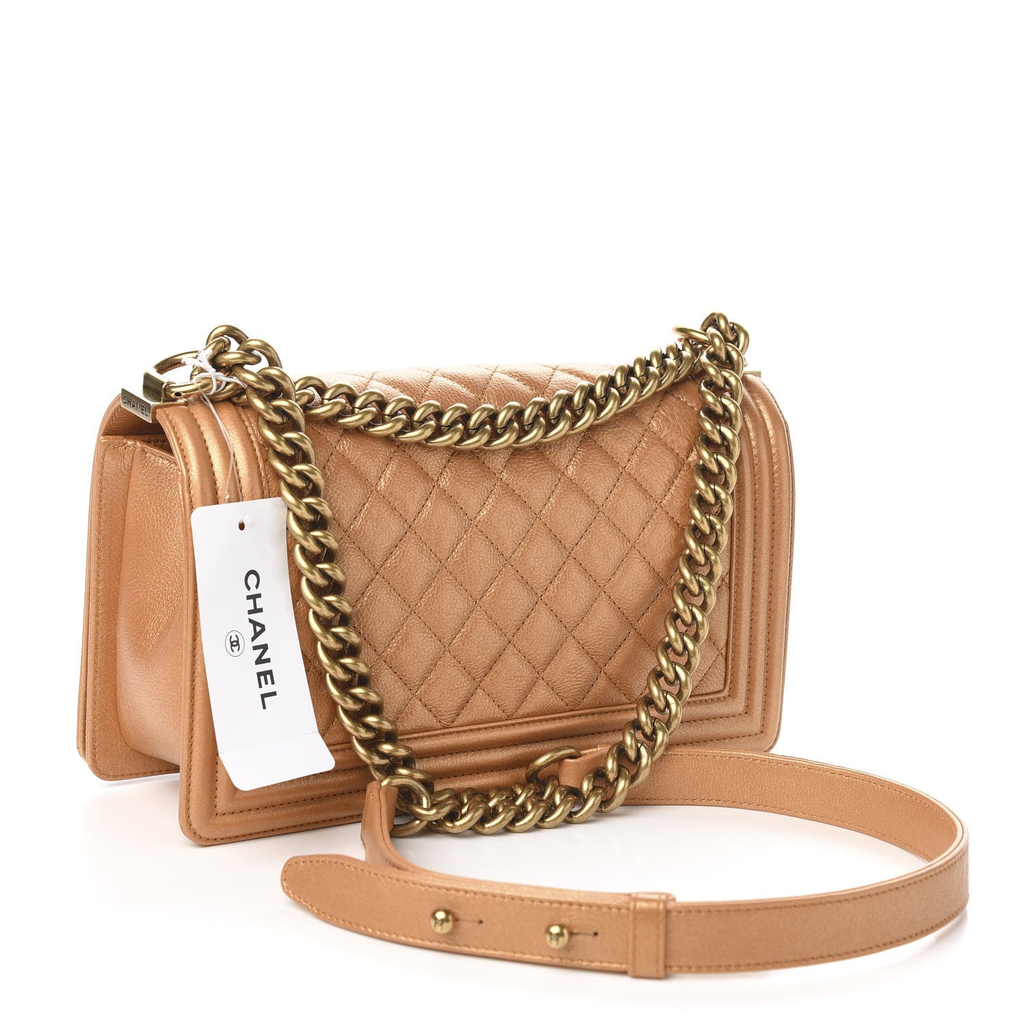 Chanel Metallic Calfskin Quilted Medium Boy Flap Gold 2 of 10