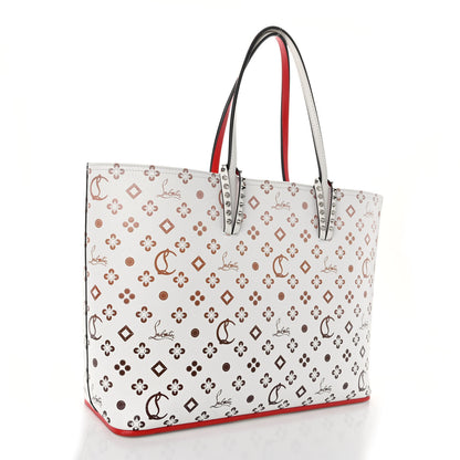 Christian Louboutin Calfskin Patent Degrade Loubinthesky East West Cabata Tote White 4 of 11