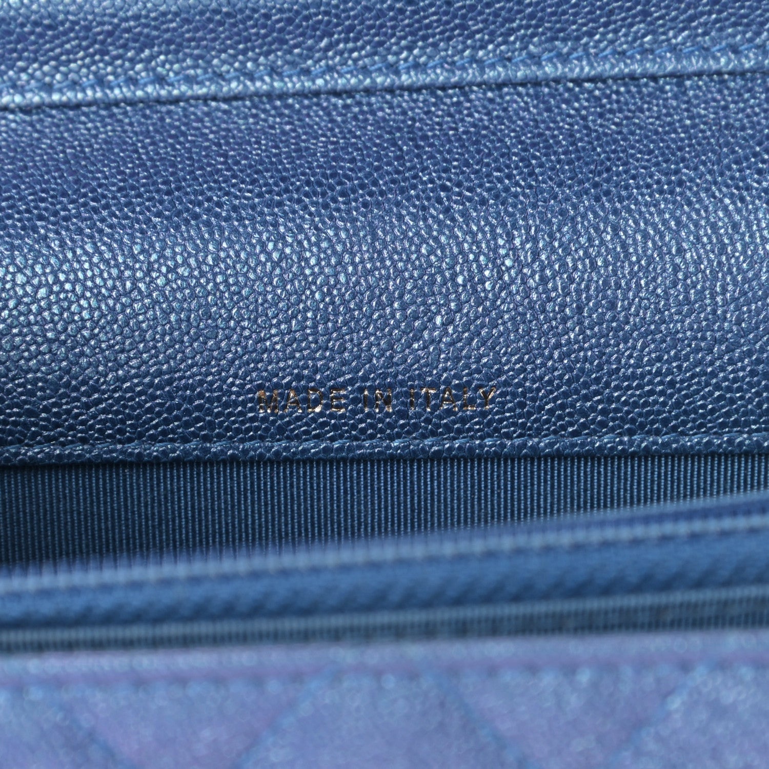 Chanel Iridescent Caviar Quilted Square Wallet On Chain WOC Blue 6 of 10
