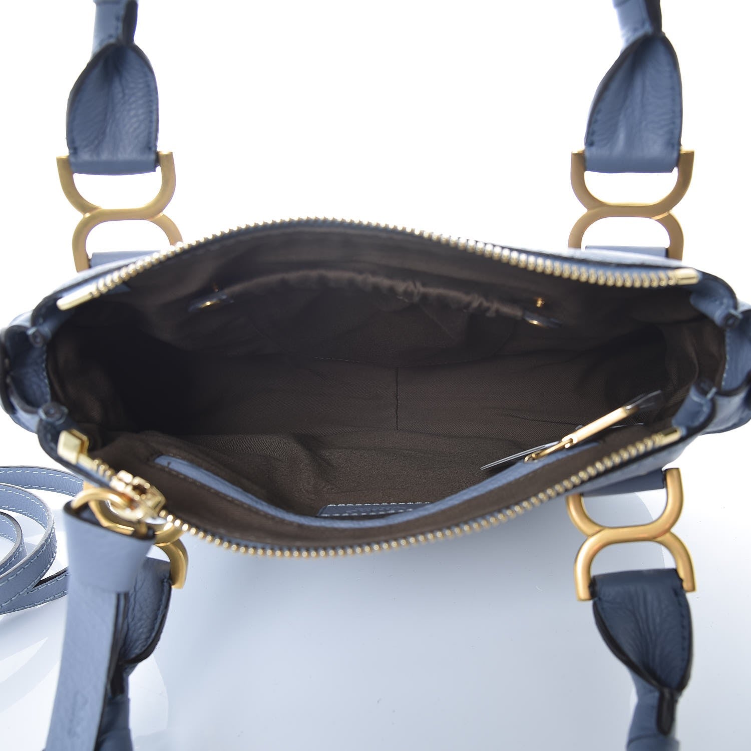 Chloe Calfskin Small Marcie Satchel Washed Blue 5 of 7