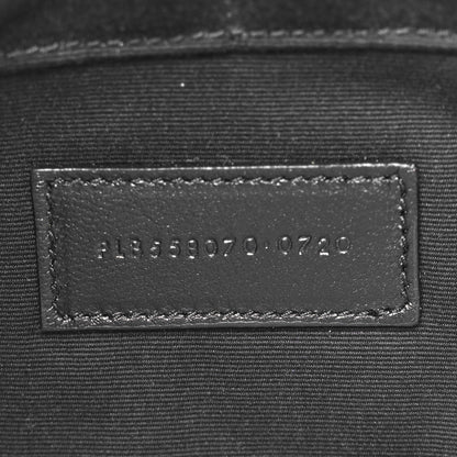 Saint Laurent Calfskin Crocodile Embossed Tablet Pouch Black 7 of 8