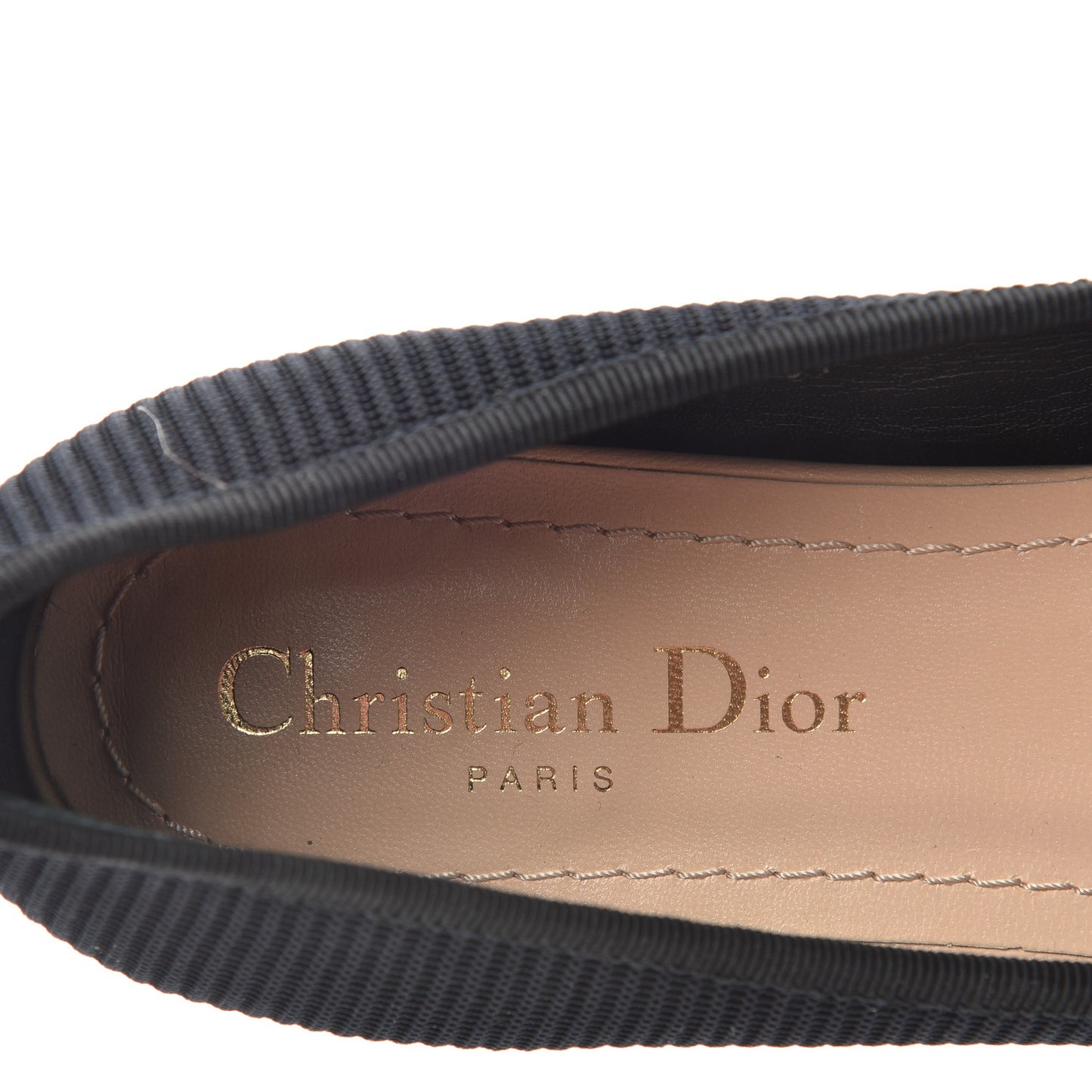 Fabric Ribbon Embroidered J'Adior Ballet Flats 37.5 Black