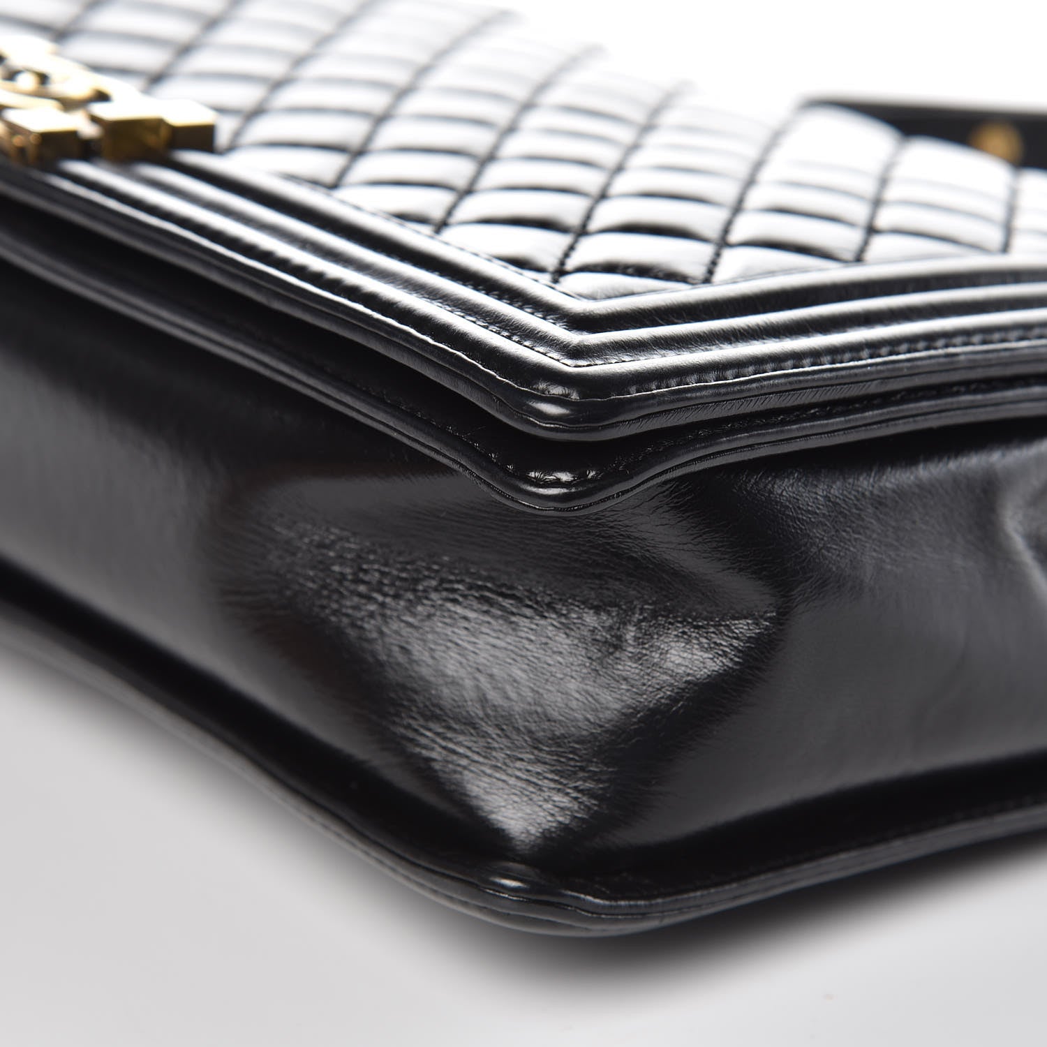 Chanel Glazed Calfskin Quilted Large Boy Flap Black 11 of 12