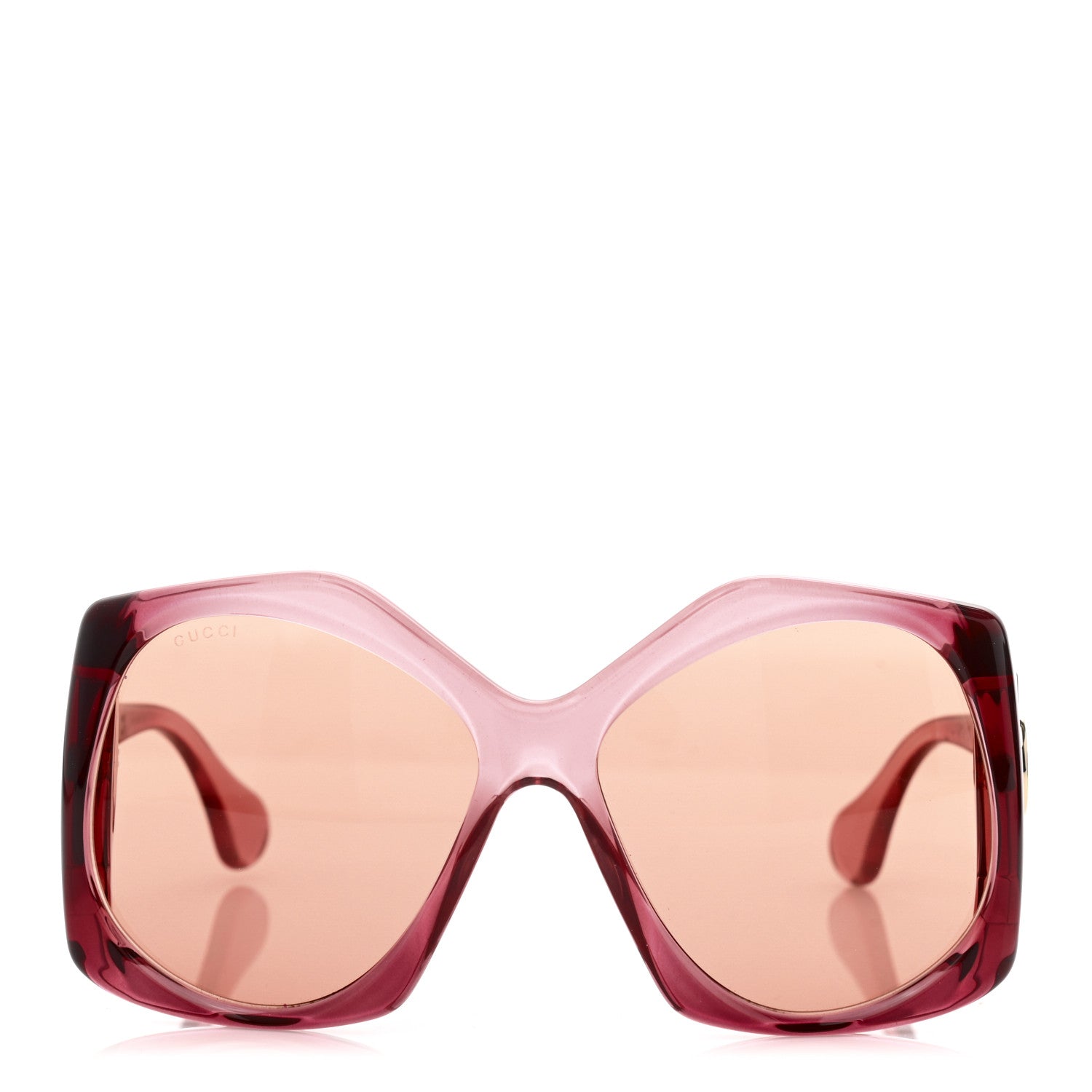 Gucci Acetate Round Sunglasses GG0875S Burgundy Orange 2 of 7