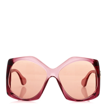 Gucci Acetate Round Sunglasses GG0875S Burgundy Orange 2 of 7