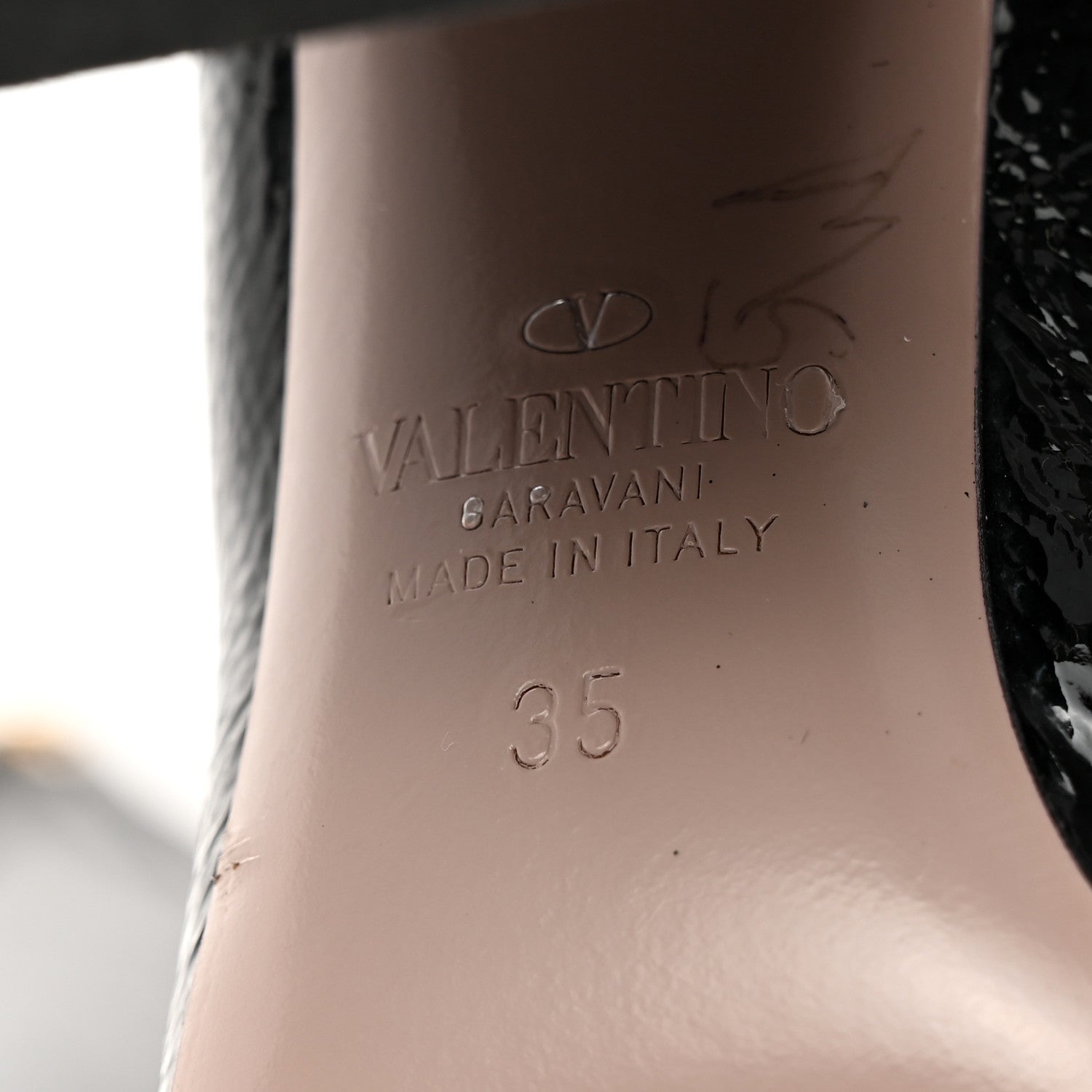Valentino Garavani Crinkled Patent Knee Boots 35 Black 8 of 17