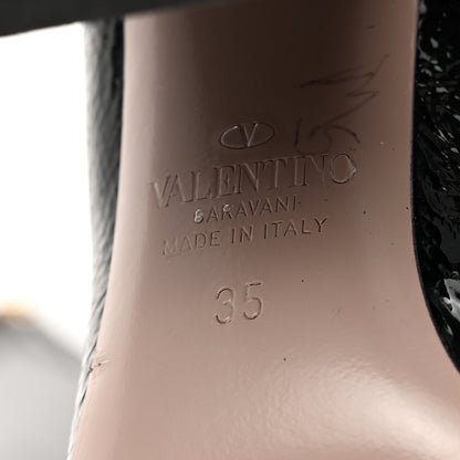Valentino Garavani Crinkled Patent Knee Boots 35 Black 8 of 17