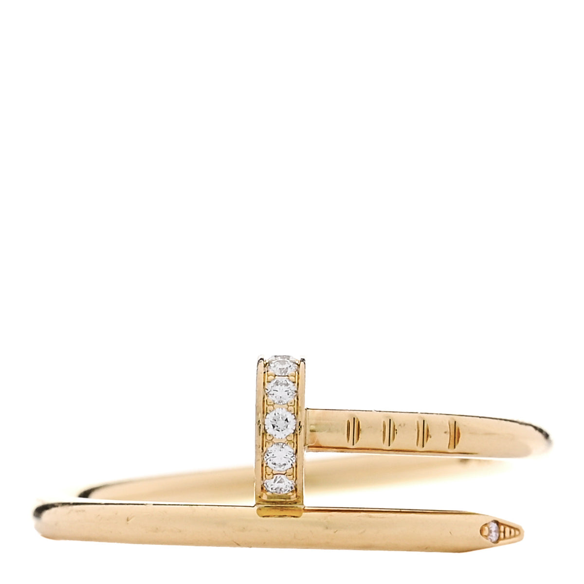 18K Yellow Gold Diamond Small Juste Un Clou Ring 54 7
