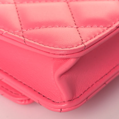 Chanel Lambskin Quilted CC Hook Card Holder Pink 11 of 13