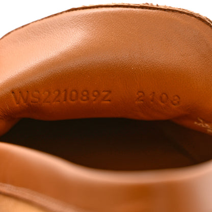 Hermes Calfskin Canvas Womens Destin Loafer 38 Naturel Beige Dore 6 of 12