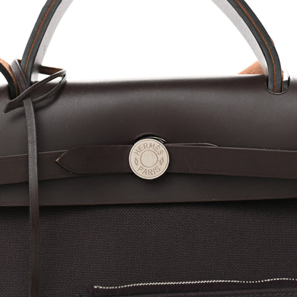 Hermes Vache Hunter Toile Herbag Zip 31 PM Prune Black Marine 9 of 13