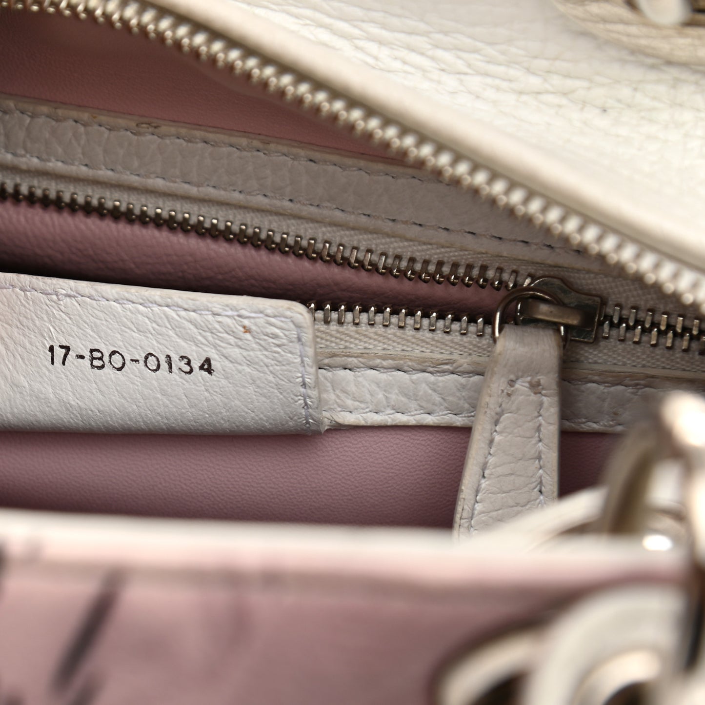 Deerskin Floral Printed Medium Lady Dior White
