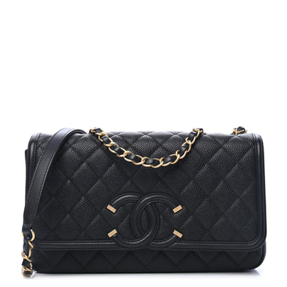Chanel Caviar Quilted Medium CC Filigree Flap Black 1 of 4