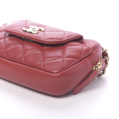 Chanel Lambskin Quilted Waist Bag Red 10 of 11
