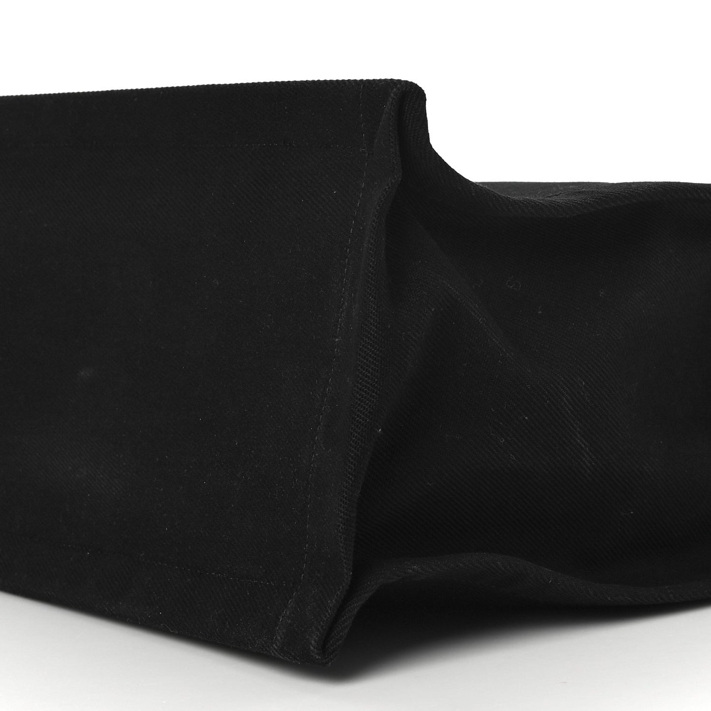 Linen Calfskin Rive Gauche North South Tote Black