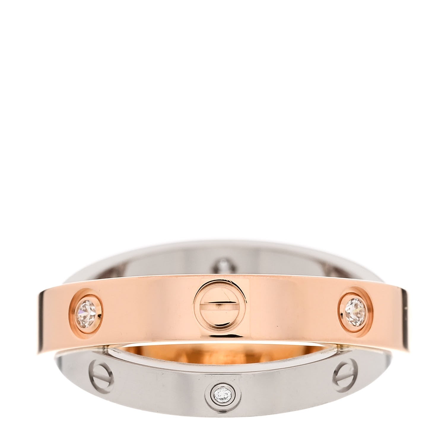 Cartier 18K Pink White Gold 6 Diamonds LOVE Ring 48 4.5 3 of 4