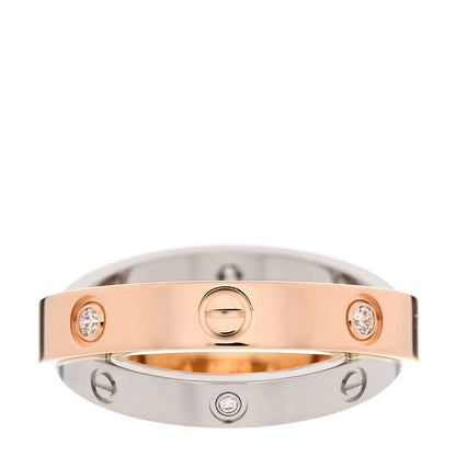 Cartier 18K Pink White Gold 6 Diamonds LOVE Ring 48 4.5 3 of 4