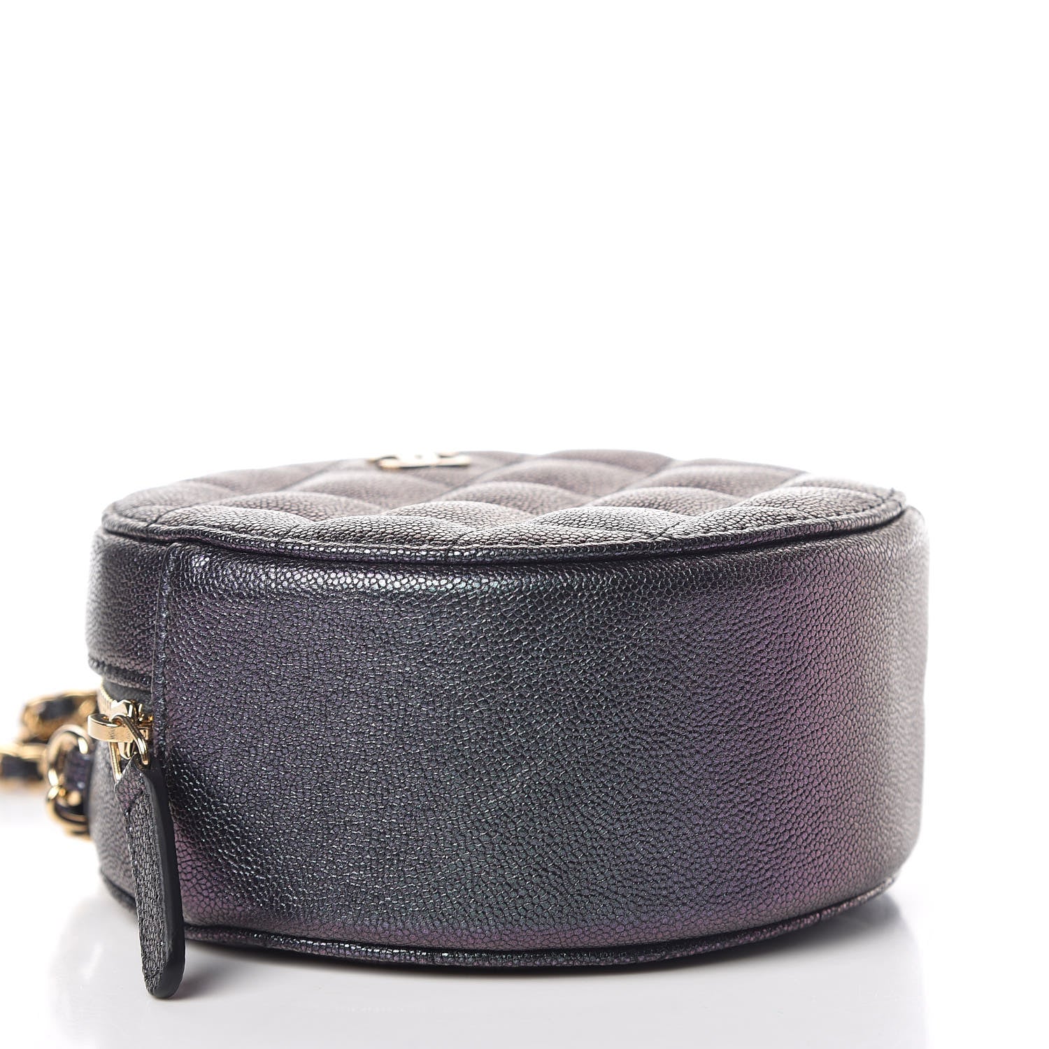 Chanel Iridescent Caviar Quilted Round Clutch With Chain Black 4 of 10