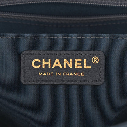 Chanel Calfskin Quilted Medium Daily Chevron Flap Navy Blue 6 of 11