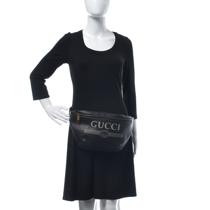 Gucci Grained Calfskin Logo Belt Bag Black 2 of 7