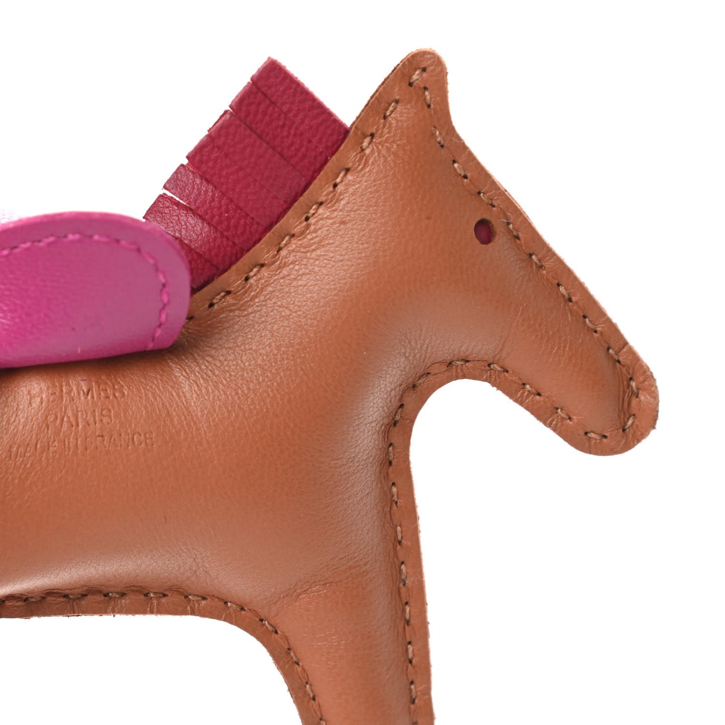 Milo Lambskin Grigri Rodeo Horse Bag Charm PM Gold Rubis Rose Poupre