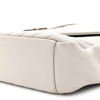 Saint Laurent Sheepskin Matelasse Large Monogram College Satchel Light Grey 11 of 12