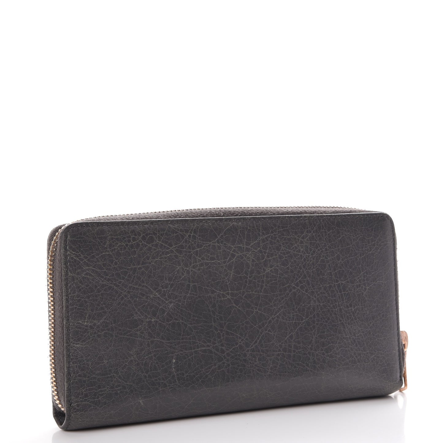 Agneau Giant 12 Rose Gold Hardware Continental Zip Around Wallet Gris Tarmac
