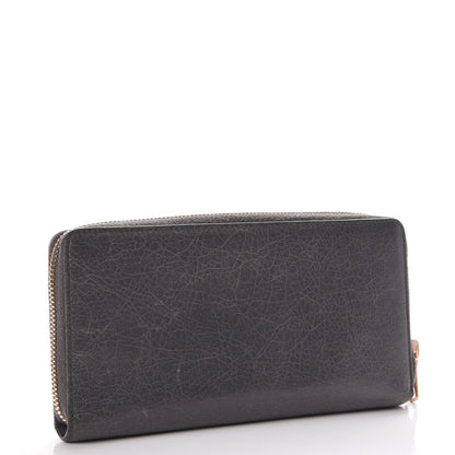 Balenciaga Agneau Giant 12 Rose Gold Hardware Continental Zip Around Wallet Gris Tarmac 3 of 9