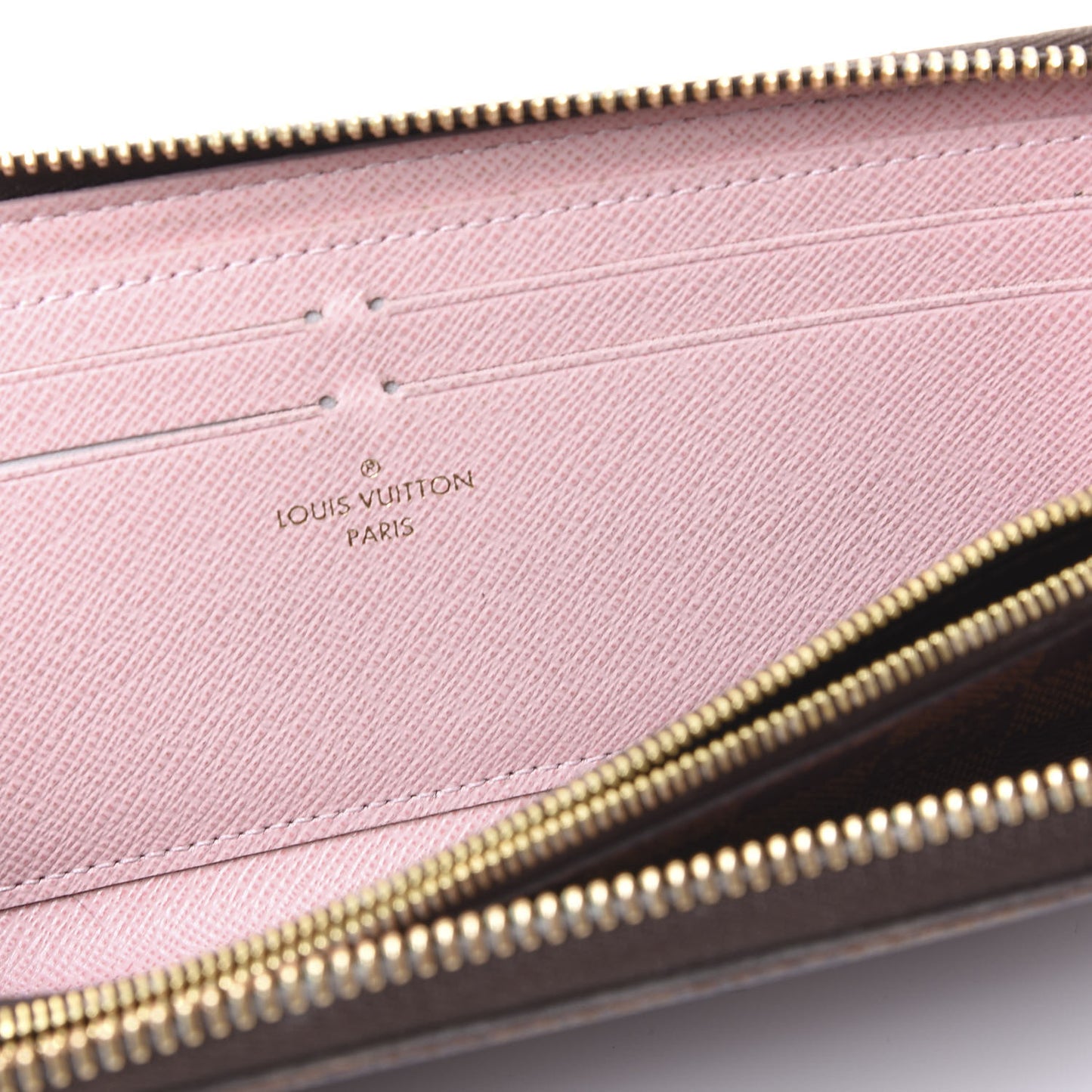 Damier Ebene Clemence Wallet Rose Ballerine