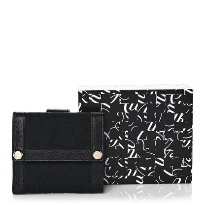 Gucci Monogram Charmy French Flap Wallet Black 10 of 10