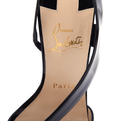 Christian Louboutin Patent Brandina 85 Slingback Pumps 37.5 Black 8 of 11