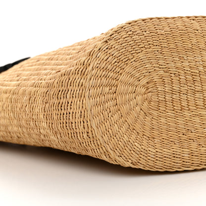 Loewe Raffia Calfskin Shell Basket Tote Natural Pecan 9 of 11