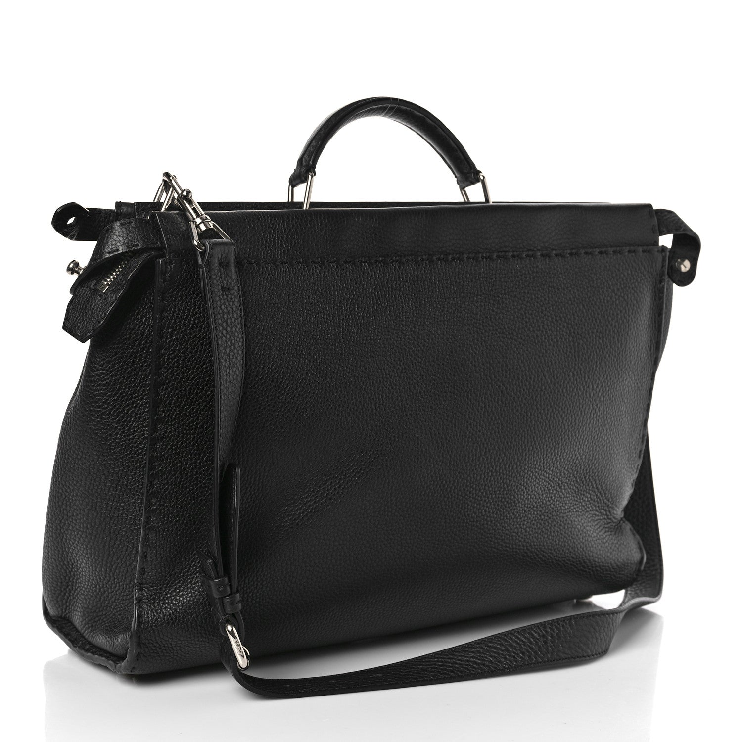 Fendi Cuoio Romano Selleria Monster Eyes Inlay Large Mens Peekaboo Iconic Essential Satchel Black Sunflower 2 of 7