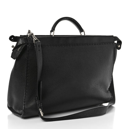 Fendi Cuoio Romano Selleria Monster Eyes Inlay Large Mens Peekaboo Iconic Essential Satchel Black Sunflower 2 of 7