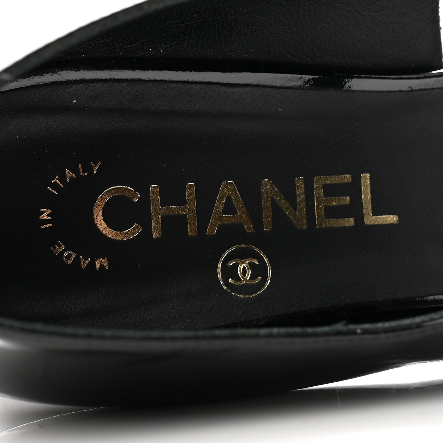 Patent Goatskin Cap Toe Pumps 39 Black
