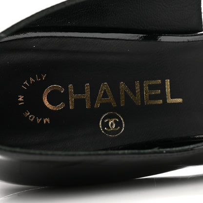 Chanel Patent Goatskin Cap Toe Pumps 39 Black 6 of 11