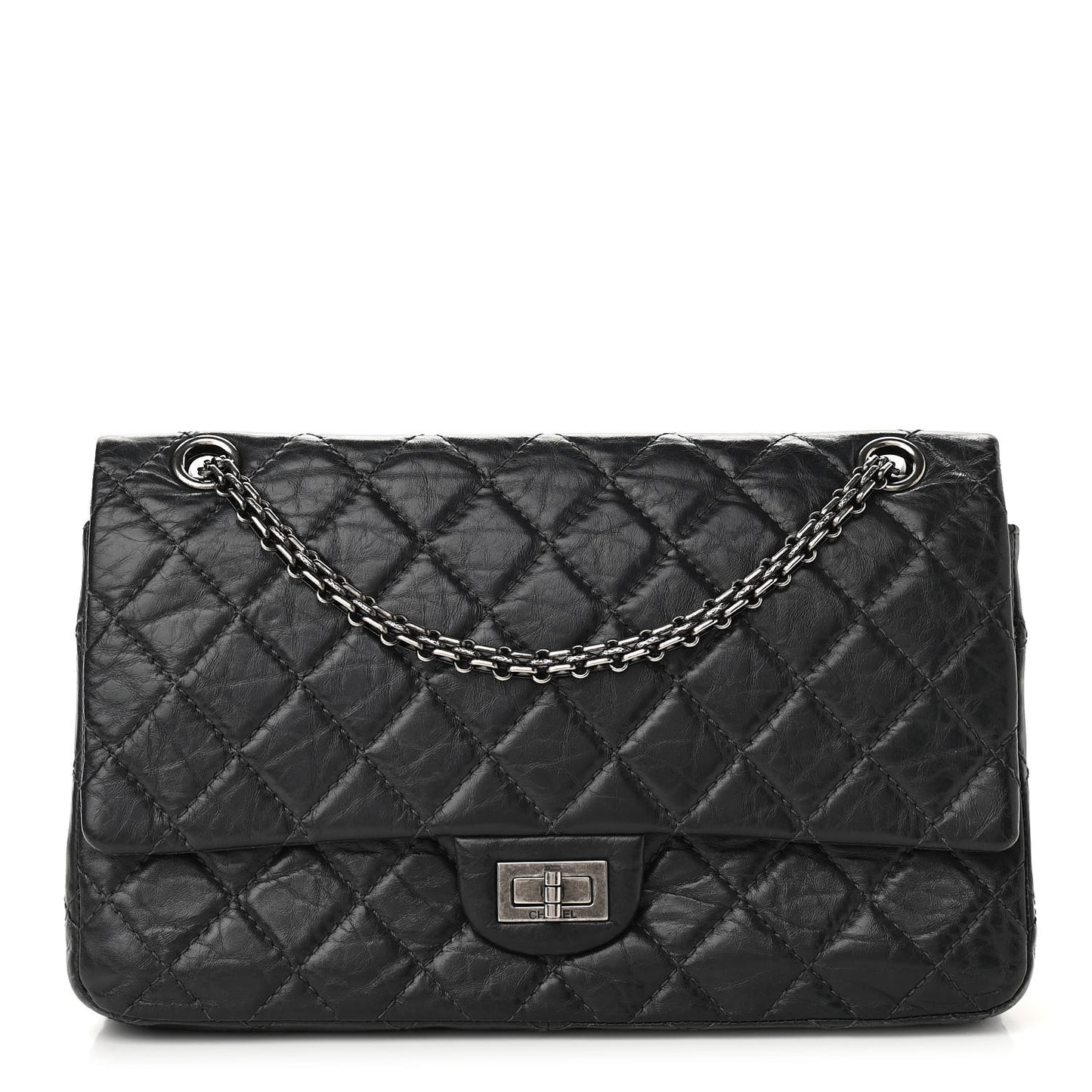 Aged Calfskin Quilted 2.55 Reissue 226 Flap Grey