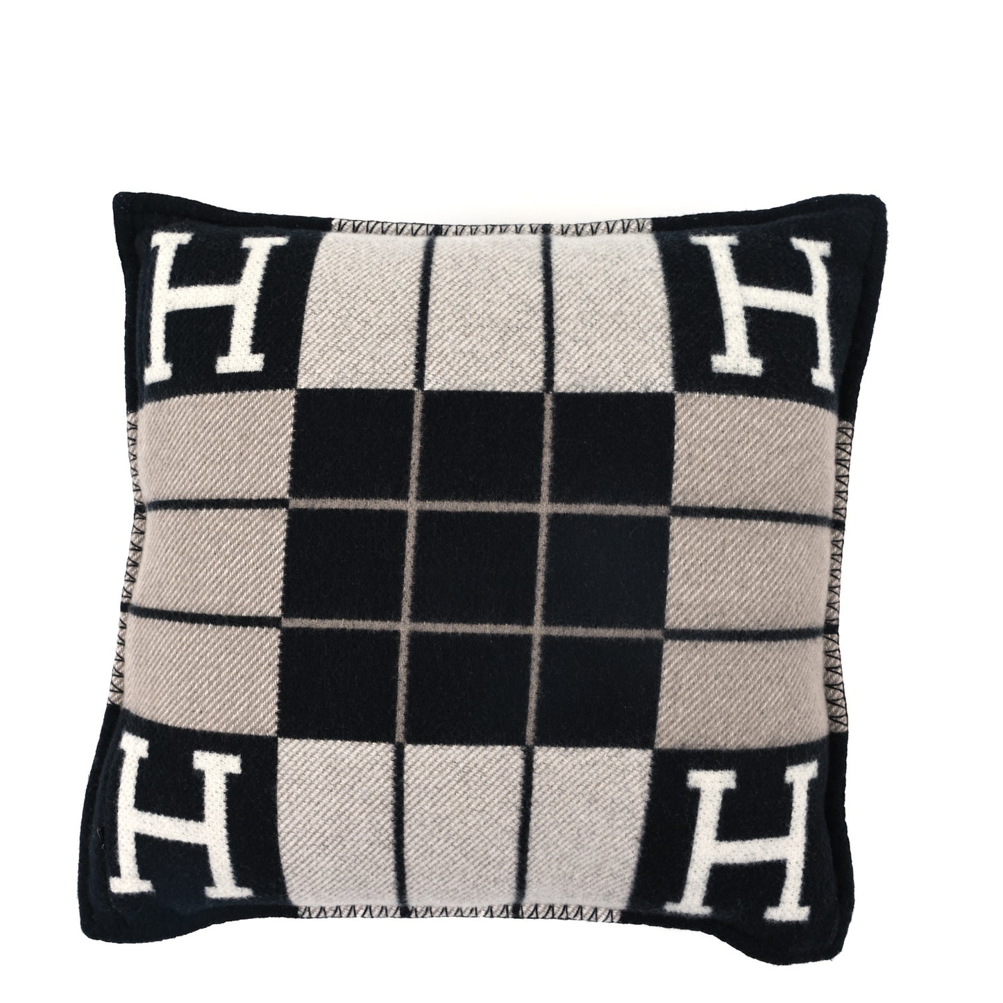 Wool Cashmere Avalon III Pillow PM Ecru Black