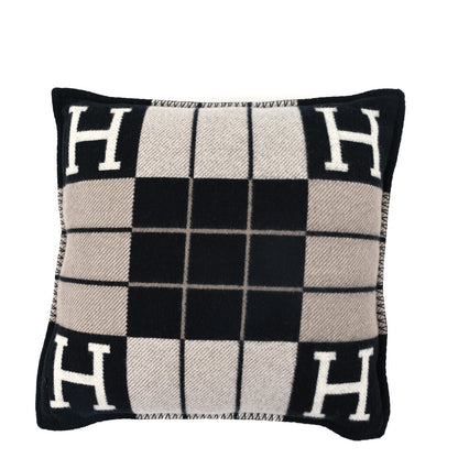 Hermes Wool Cashmere Avalon III Pillow PM Ecru Black 2 of 3