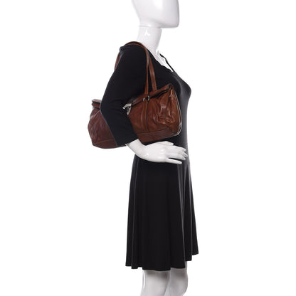 Prada Cervo Antik Easy Foldover Pushlock Satchel Bruciato 2 of 9