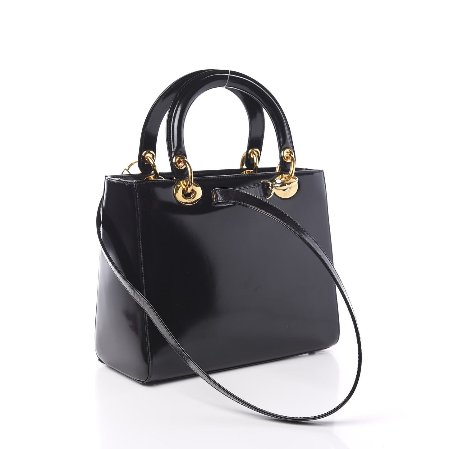 Patent Medium Lady Dior Black