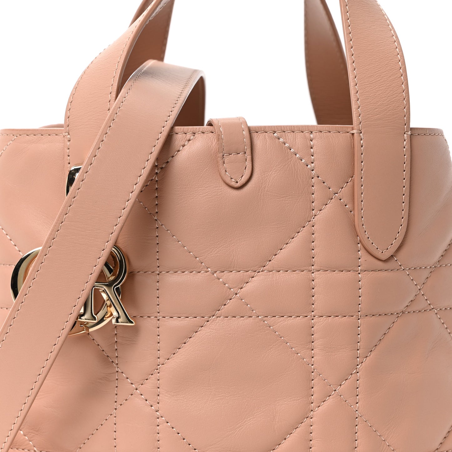 Calfskin Macrocannage Small Toujours Vertical Tote Rose des Vents
