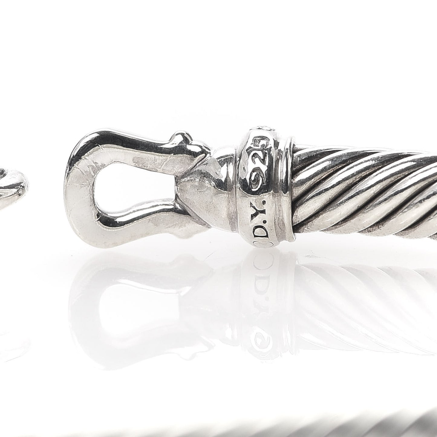 Sterling Silver Diamond 5mm Cable Buckle Bracelet