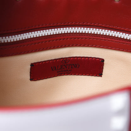 Valentino Garavani Vitello Colorblock Small Free Rockstud Single Handle Flap Bag Rosso Valentino Optic White 6 of 10