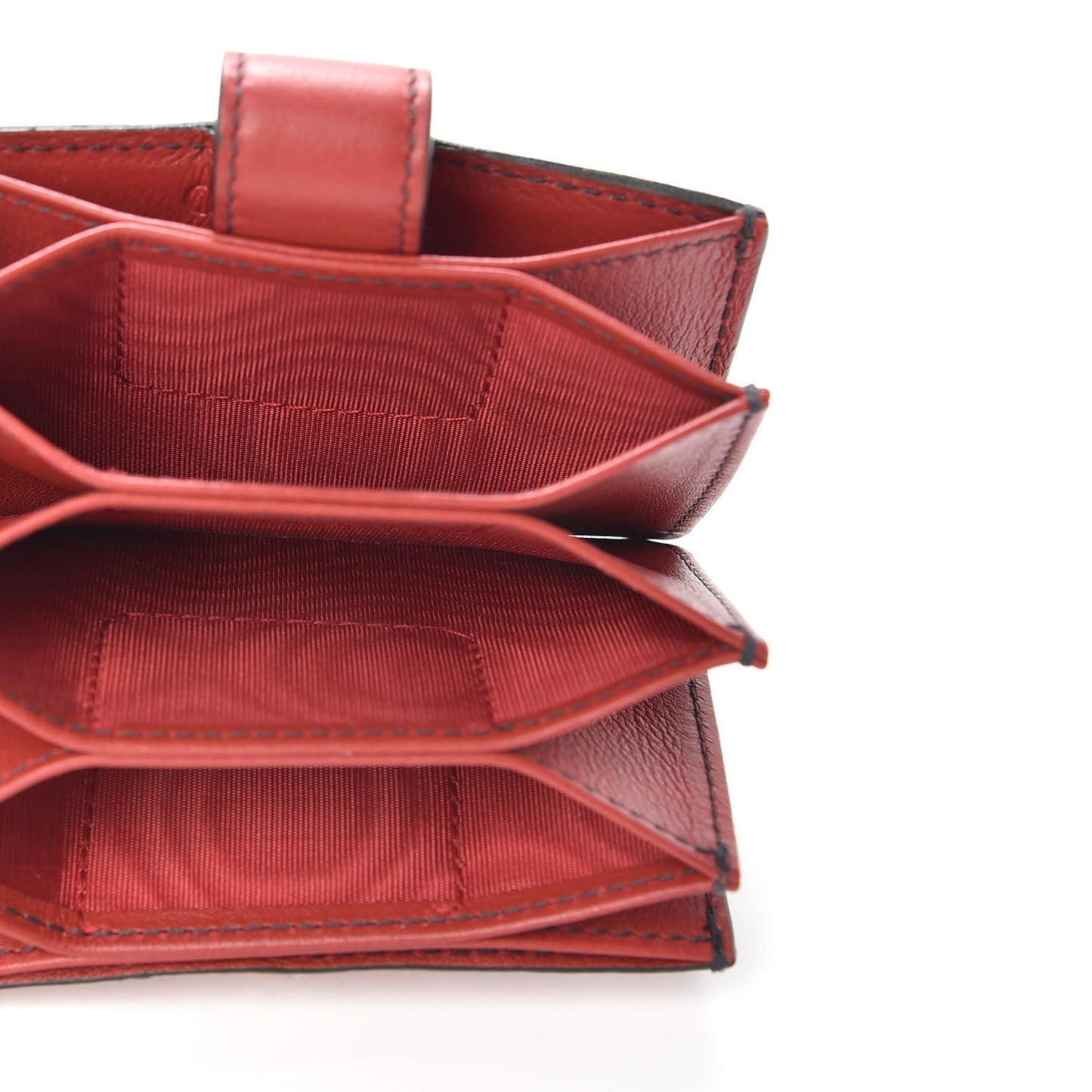 Lambskin Studded Cannage Lady Dior 5-Gusset Card Holder Red