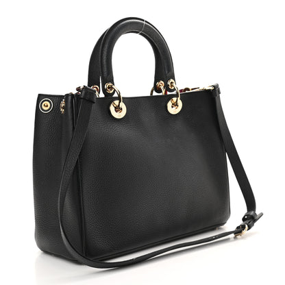 Christian Dior Bullcalf Small Diorissimo Tote Black Rose Indien 3 of 12