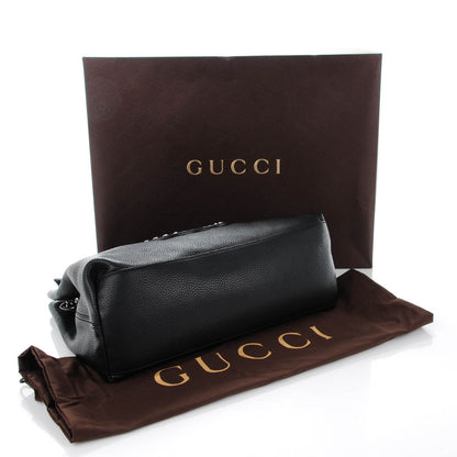 Gucci Pebbled Calfskin Studded Medium Soho Chain Shoulder Bag Black 4 of 7