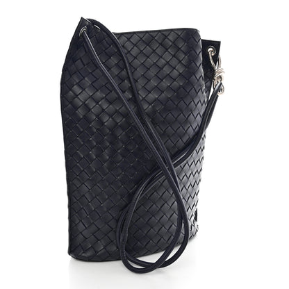 Bottega Veneta Nappa Intrecciato Medium Knot Bucket Bag Navy Blue 3 of 10