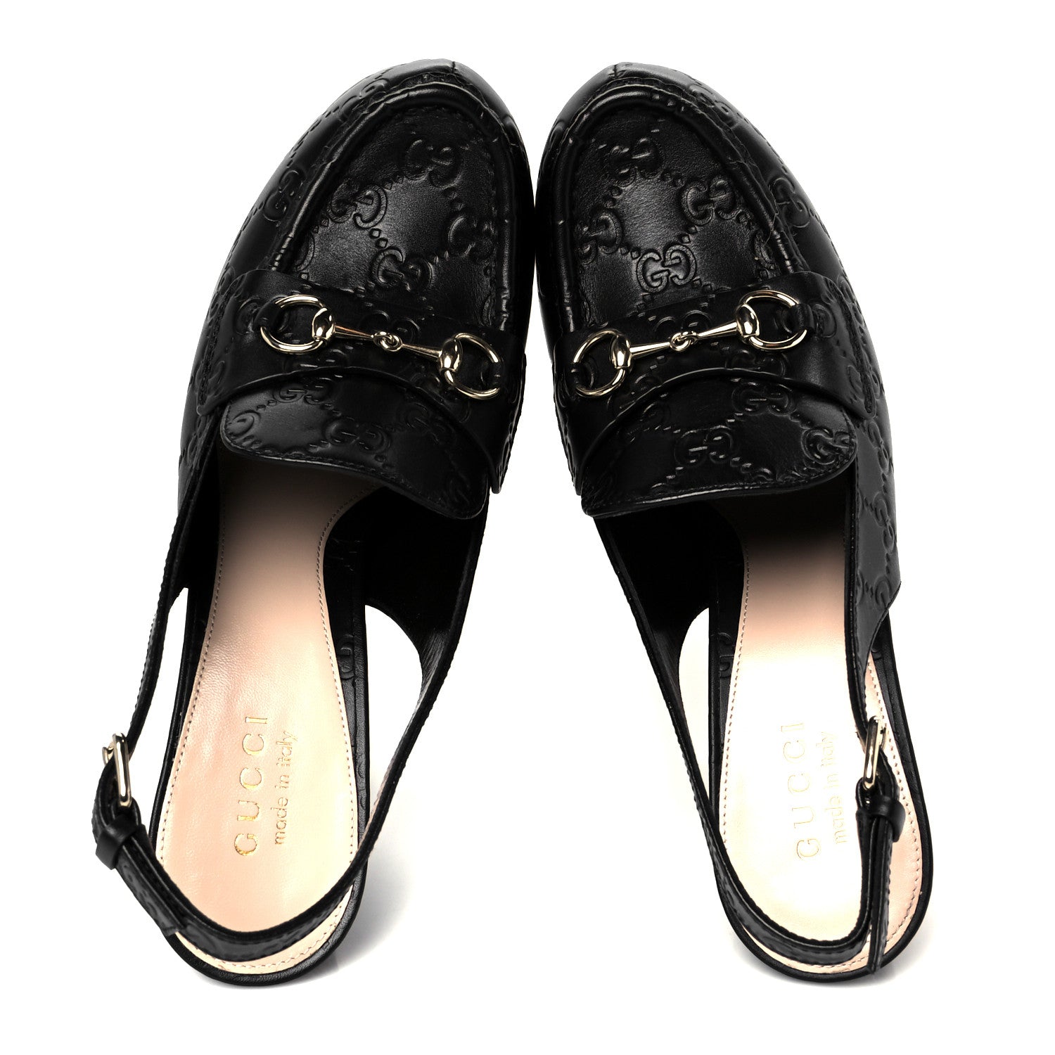 Gucci Guccissima Horsebit Platform 70/160mm Slingback Mules 39 Black 2 of 10