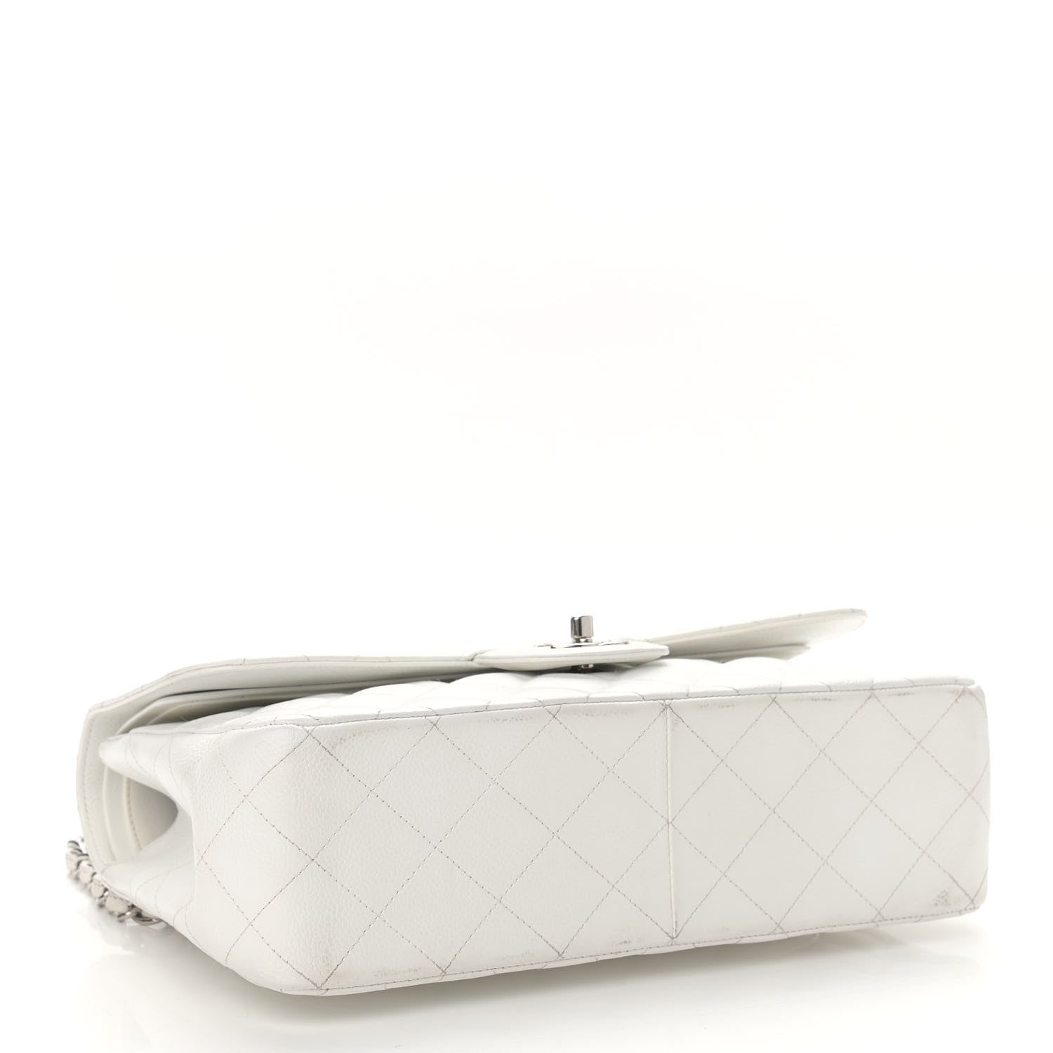 Chanel Caviar Quilted Jumbo Double Flap White 4 of 15